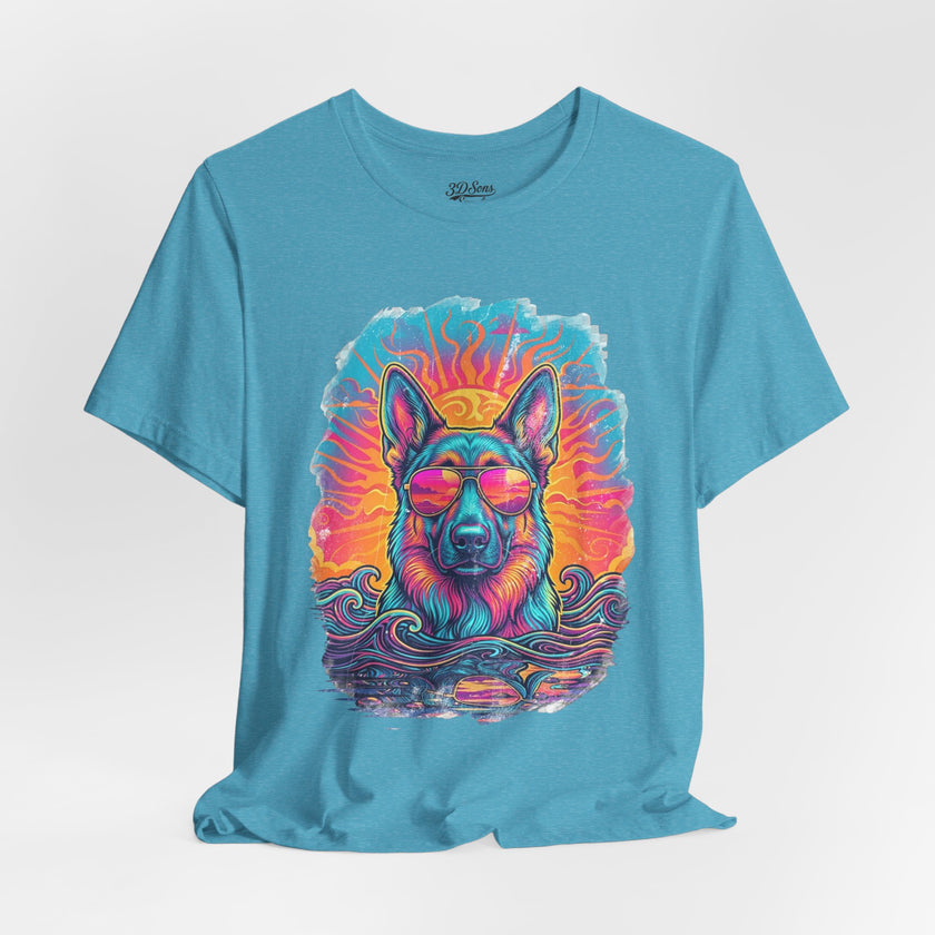 German Shepherd Retro 90s Vice City Tee