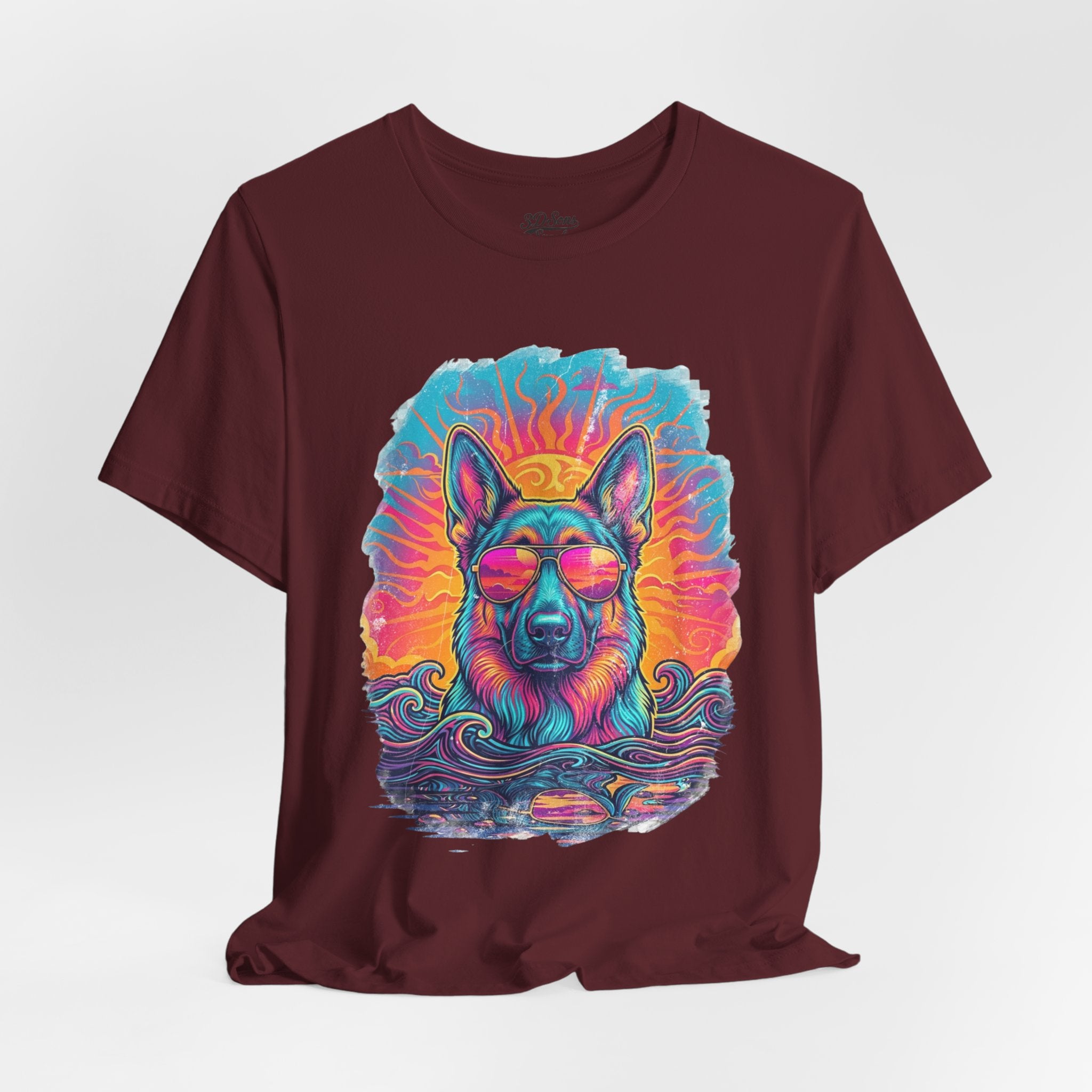 German Shepherd Retro 90s Vice City Tee