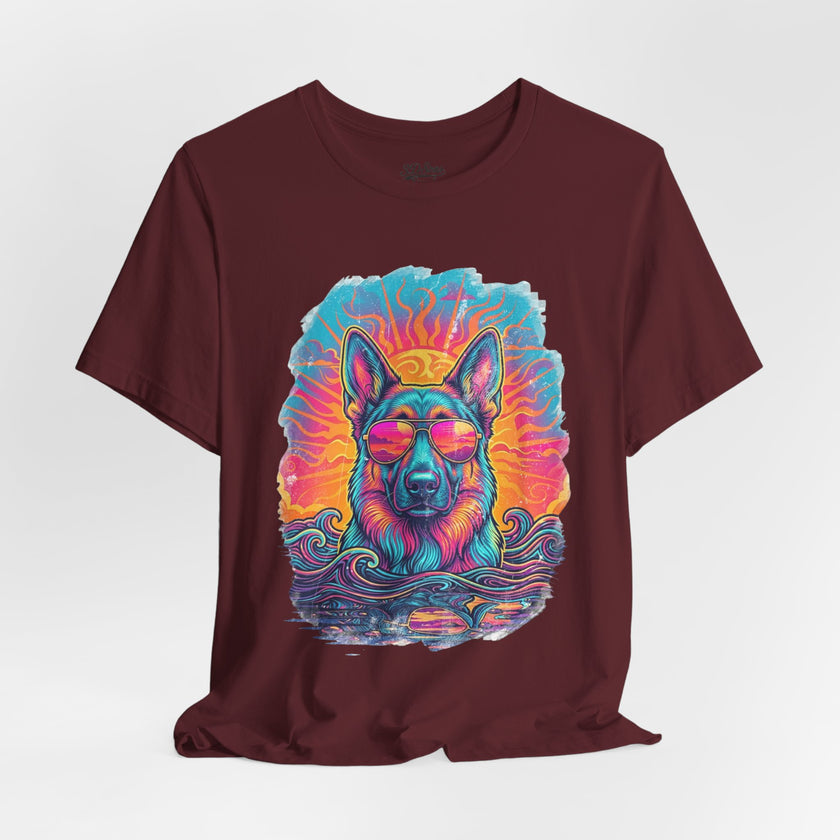 German Shepherd Retro 90s Vice City Tee
