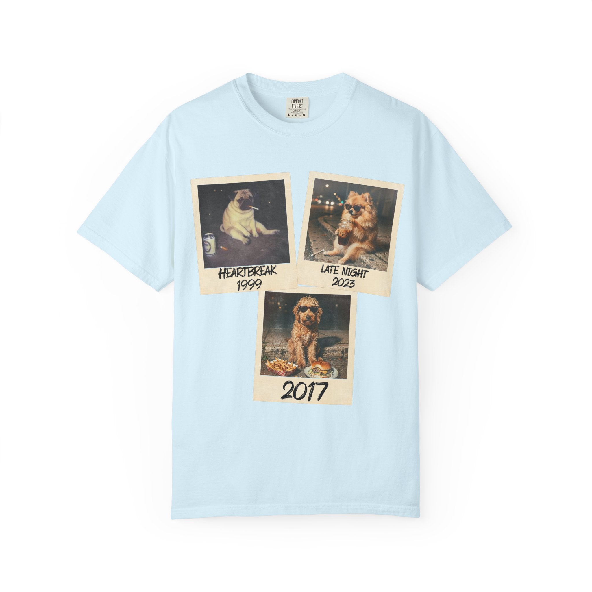 Personalized Polaroid Photo Tee — Custom 3 Image & Text Options