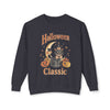 Vintage Halloween Cat Crewneck Sweatshirt | Retro Moon, Pumpkins, Witch Hat