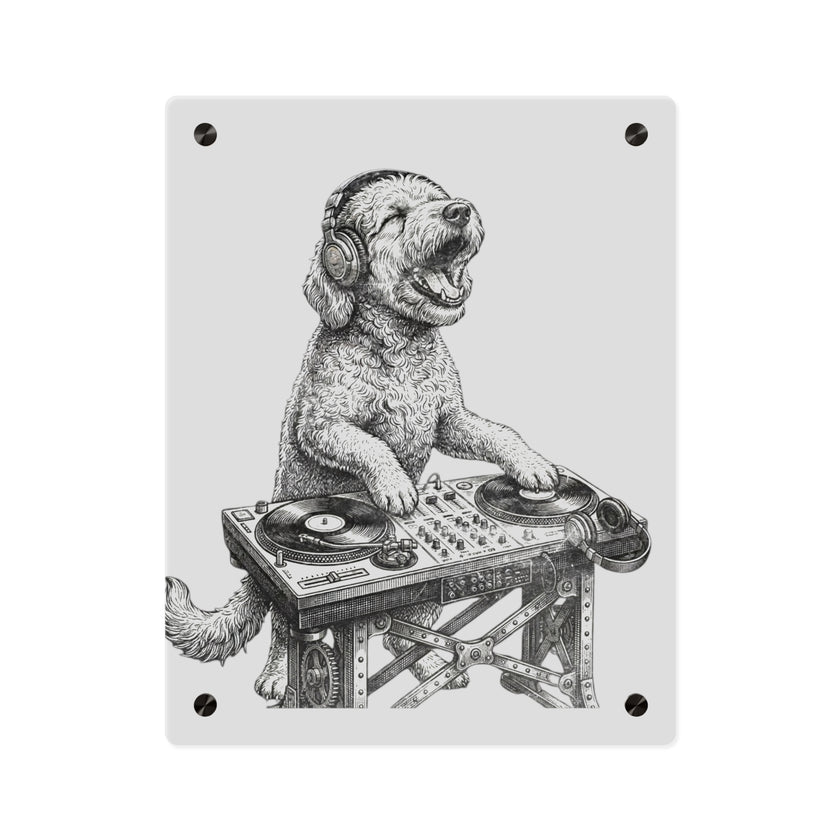 Doodle DJ with Turntable Acrylic Wall Art Panels | Music Room Decor