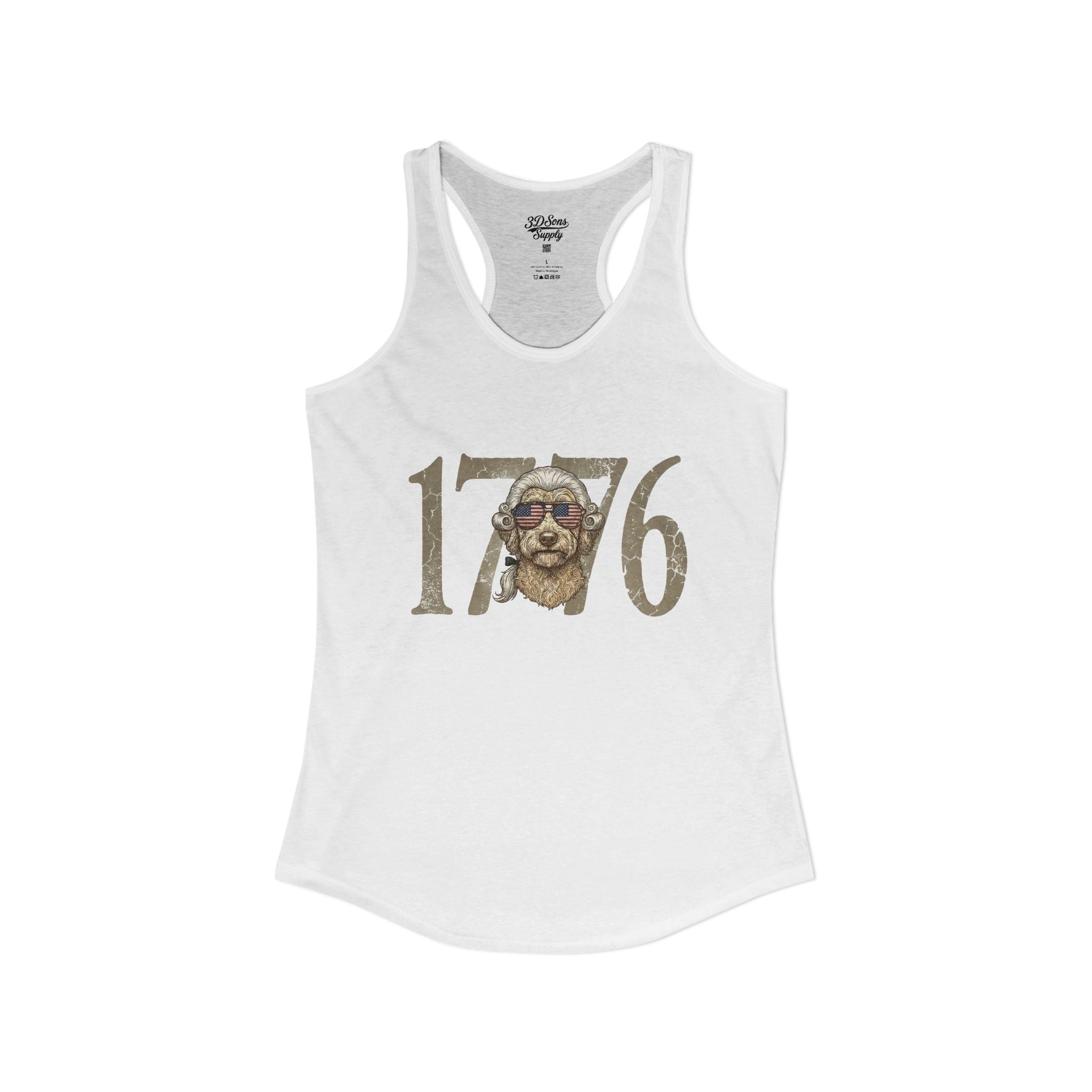 George Washington Doodle 1776 - Women's Ideal Racerback Tank