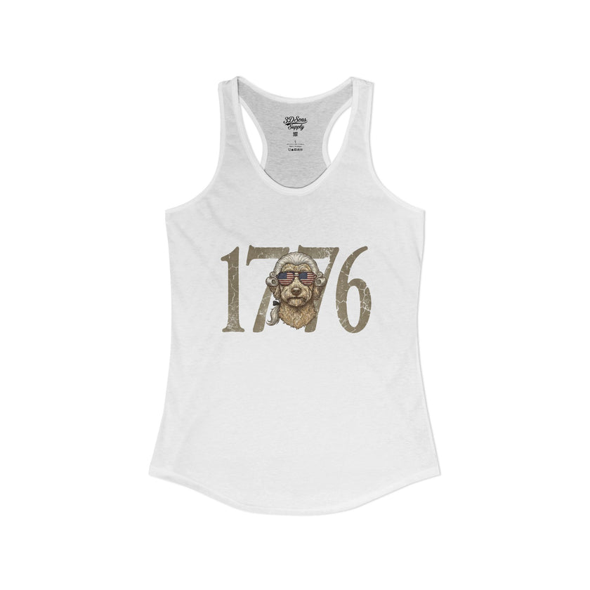 George Washington Doodle 1776 - Women's Ideal Racerback Tank