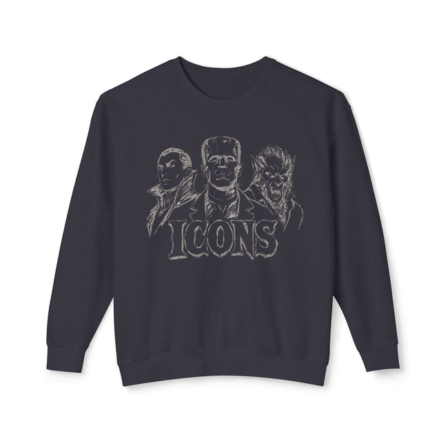 Classic Monster Icons Sweatshirt | Frankenstein Dracula Wolfman Crewneck