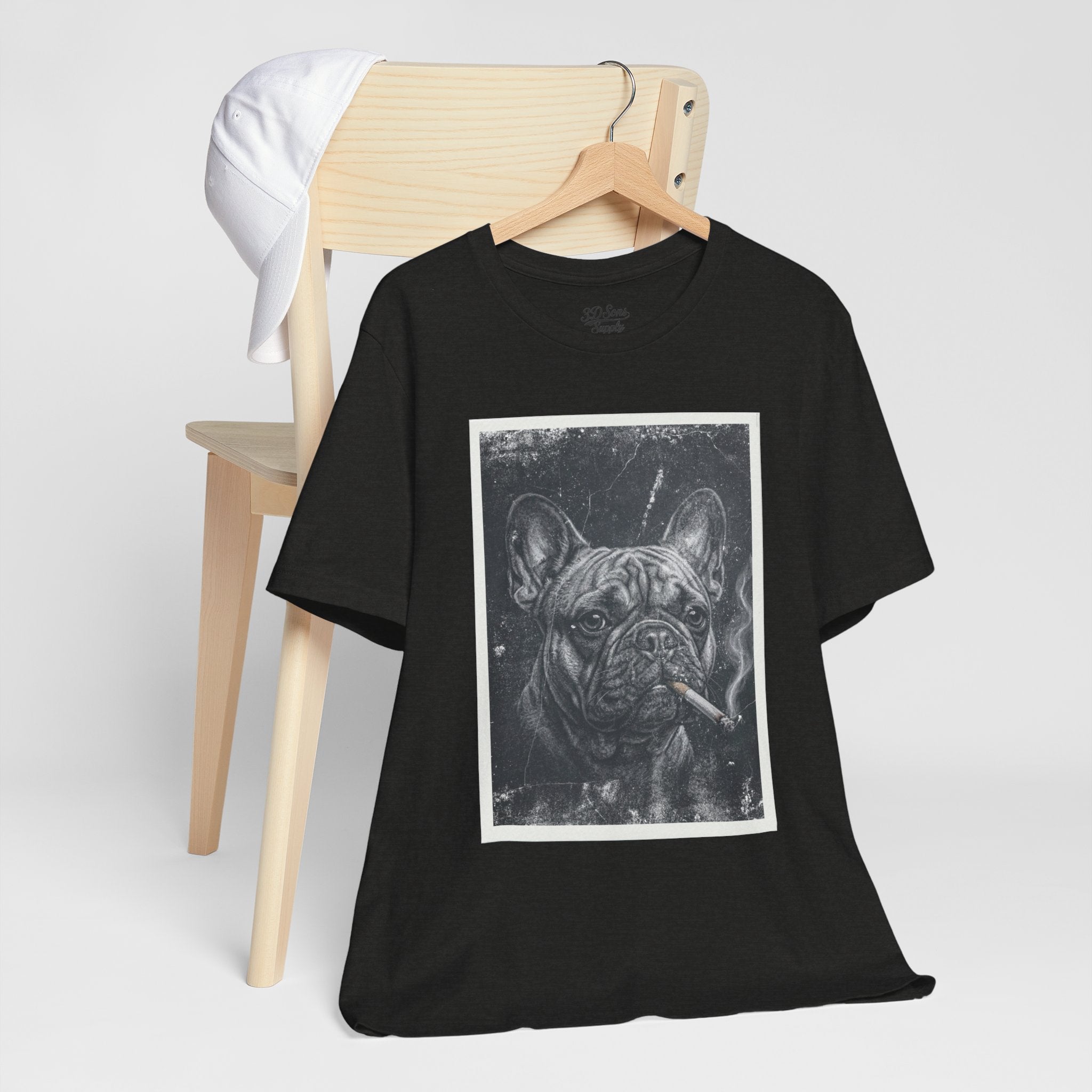 French Bulldog Smoking Graphic Tee — Retro Smoky Dog Art T-Shirt