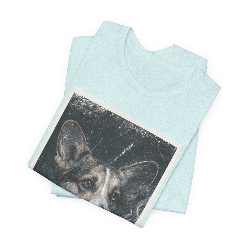 Smoking Corgi Graphic Tee – Retro Dog Portrait T-Shirt