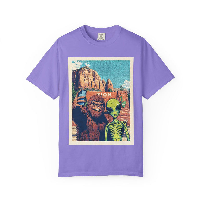 Alien & Bigfoot Zion National Park T-Shirt — National Park Adventure Tee