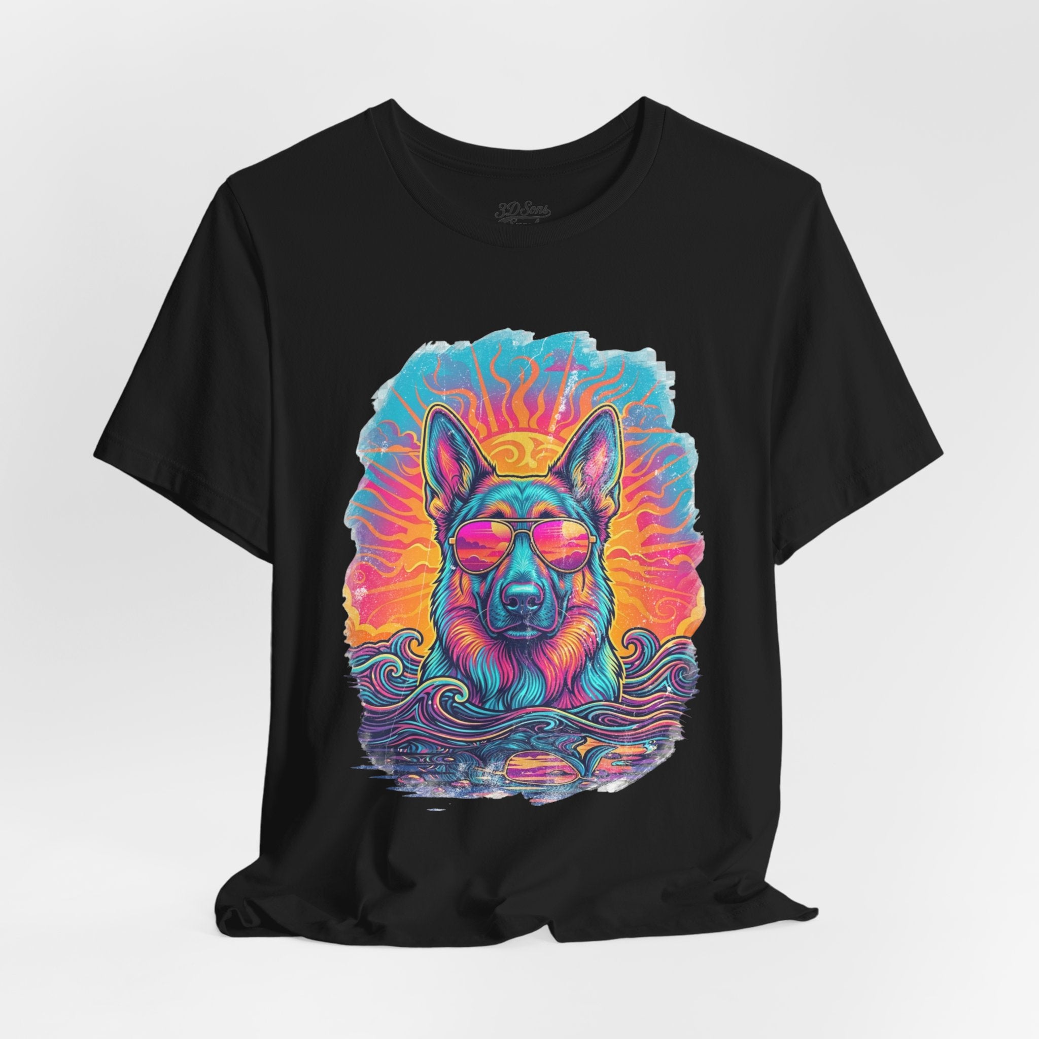 German Shepherd Retro 90s Vice City Tee