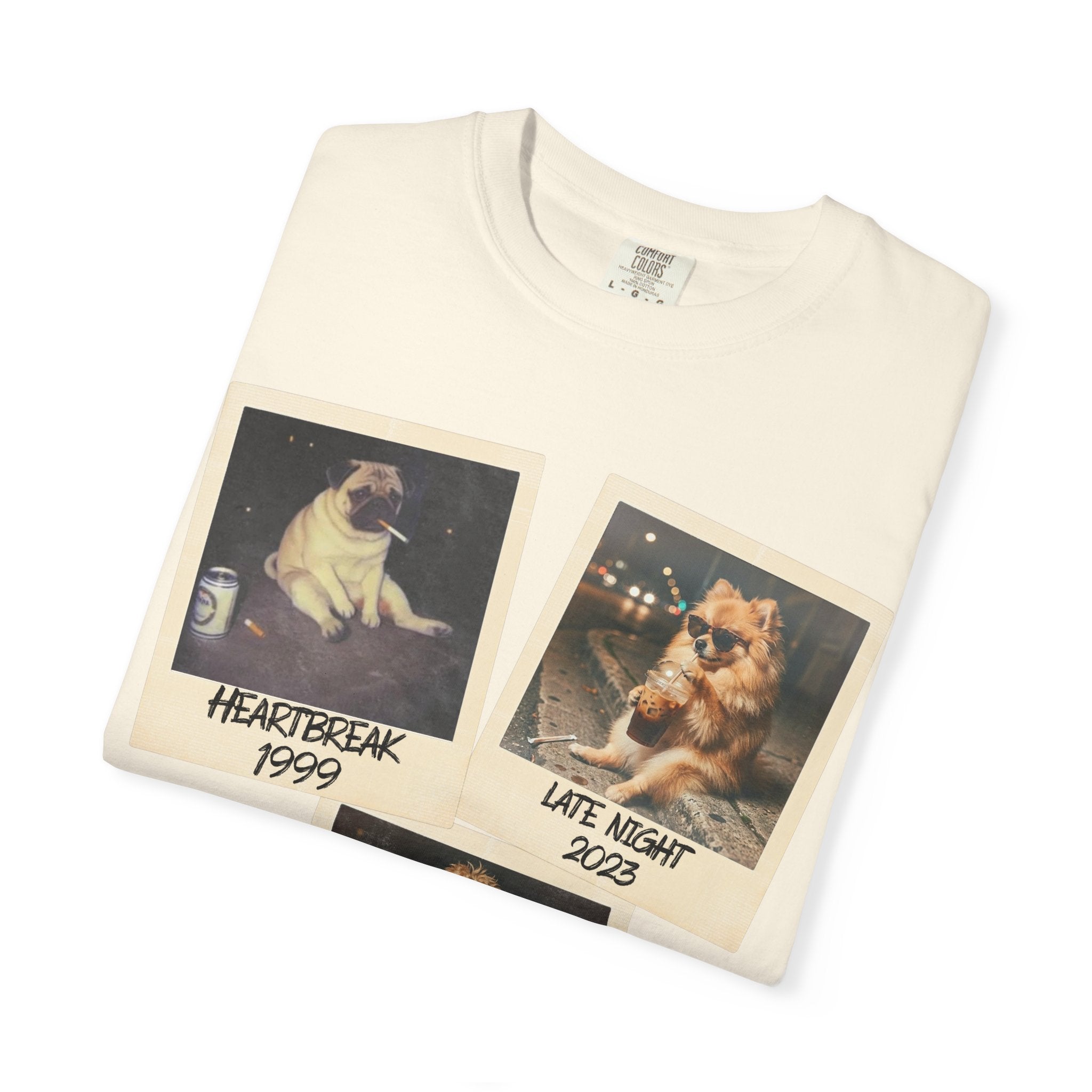 Personalized Polaroid Photo Tee — Custom 3 Image & Text Options
