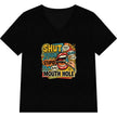Shut Your Stupid Mouth Hole V-Neck Tee — 60s Retro Funny Women's T-Shirt