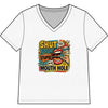 Shut Your Stupid Mouth Hole V-Neck Tee — 60s Retro Funny Women's T-Shirt