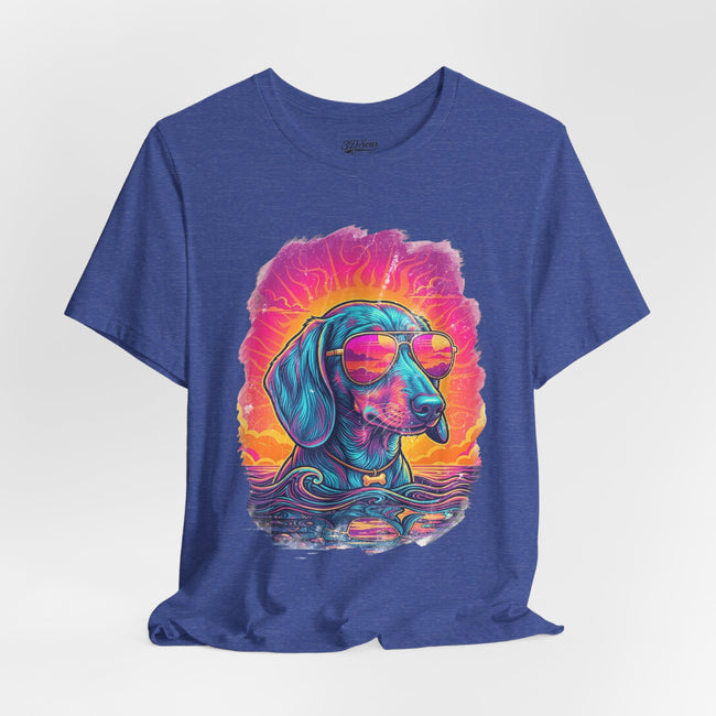 Dachshund Vice City Retro Tee 90's style