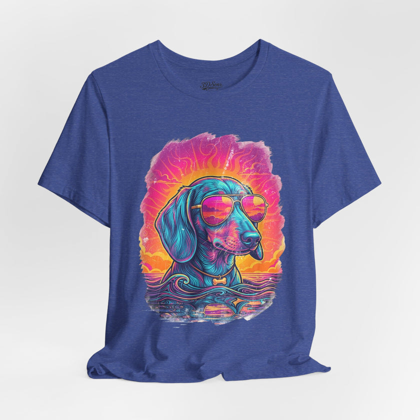 Dachshund Vice City Retro Tee 90's style
