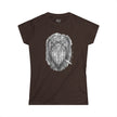 Shoebill Stork Portrait Retro Smoking Graphic Tee — Women's Softstyle T‑Shirt