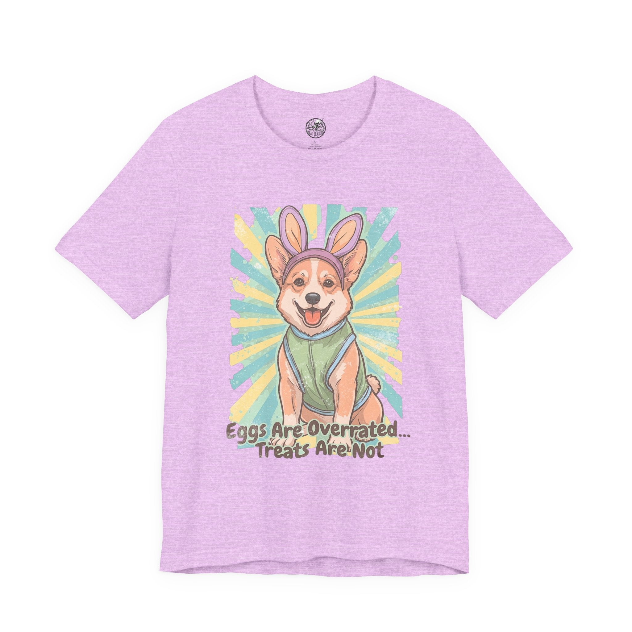 Easter Dog Tee — “Eggs Are Overrated...Treats Are Not” Corgi Retro Graphic T-Shirt