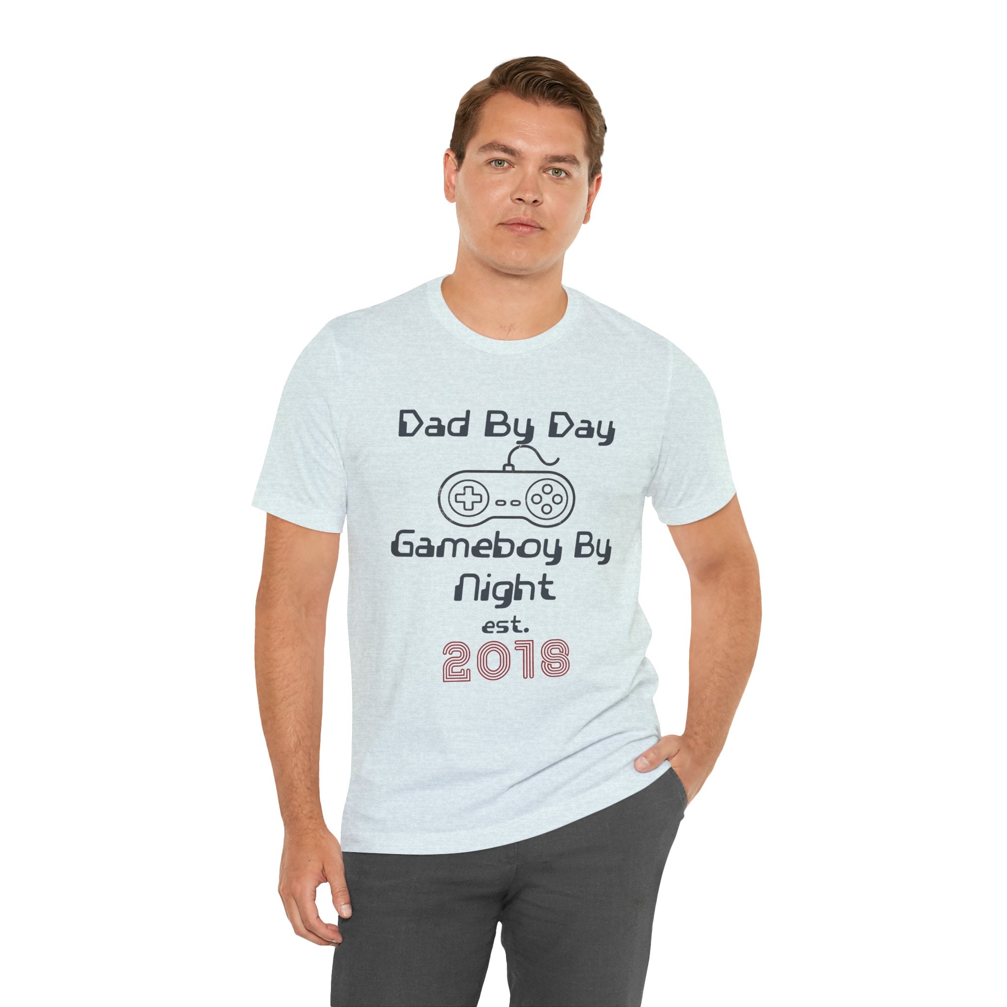 Personalized Dad By Day Gamer By Night T-Shirt,  90's Retro Controller Tee