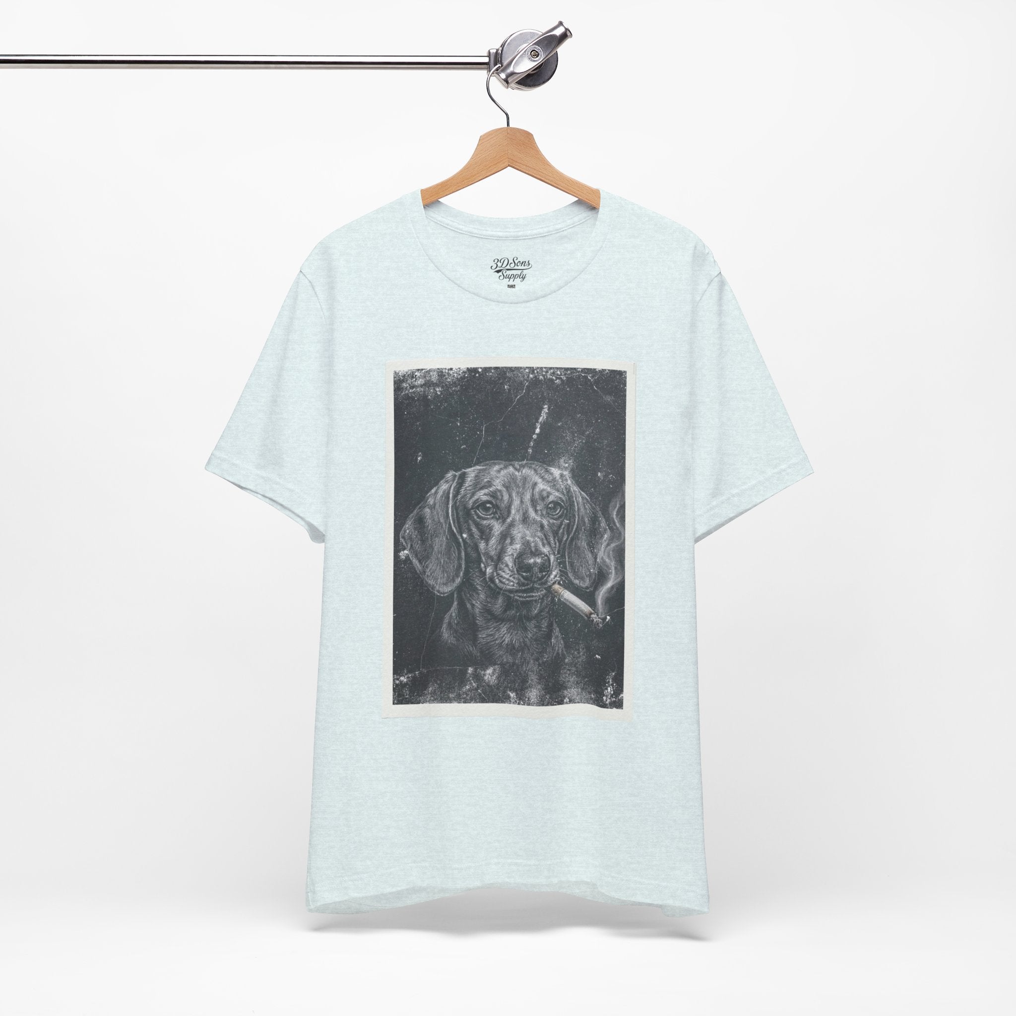 Dachshund Smoking Portrait Tee – Vintage Smokin' Dog Art T-Shirt