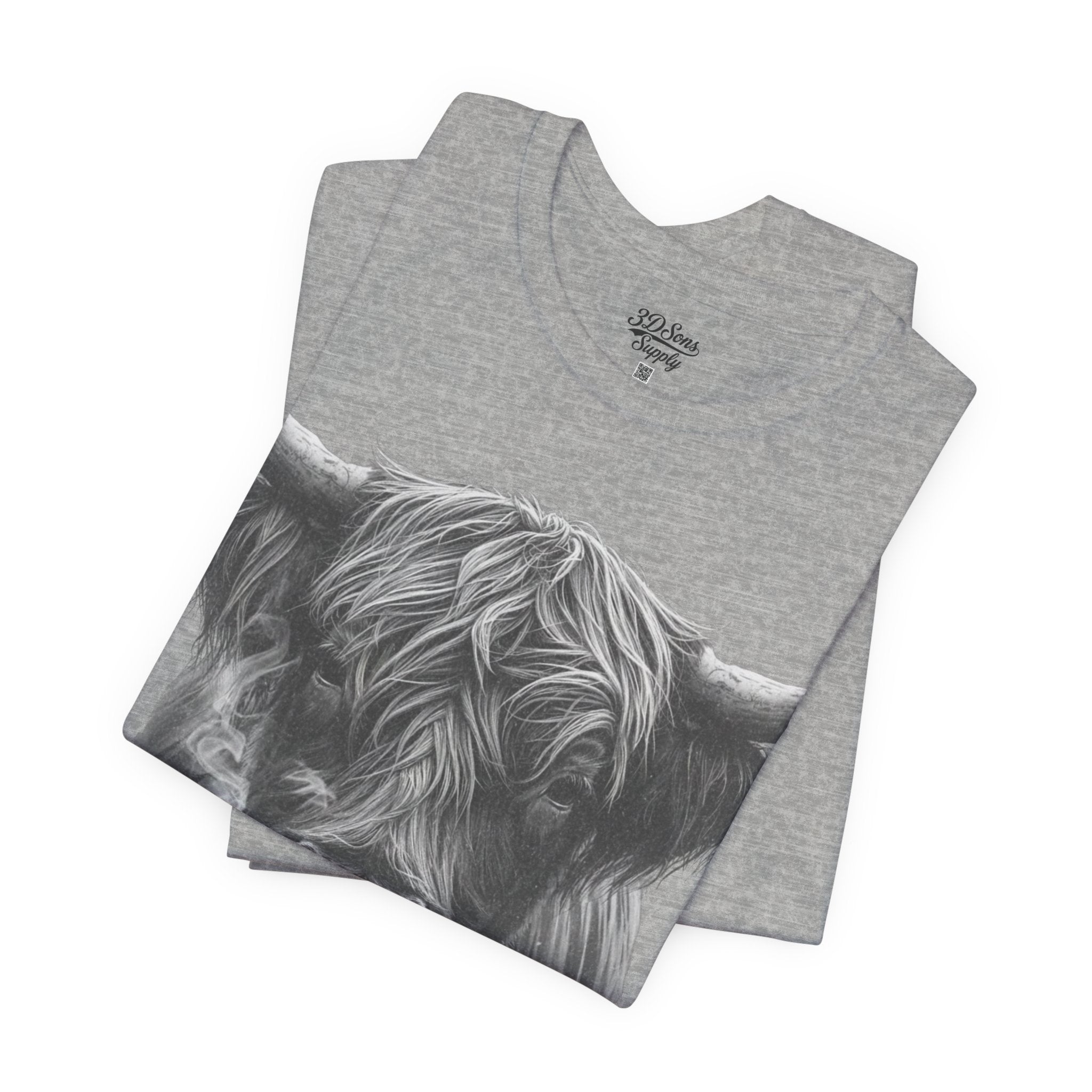 Highland Cow Smoking Tee — Vintage Highland Cattle Graphic T-Shirt