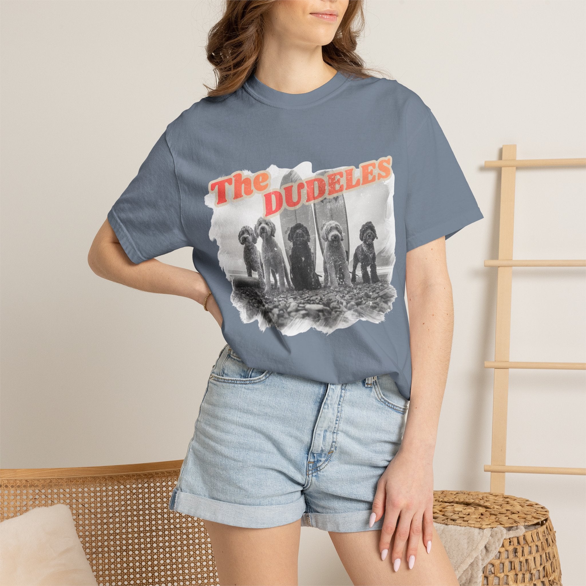 The Dudeles Dog Surfer T-Shirt | Doodle Breed Surfing Design