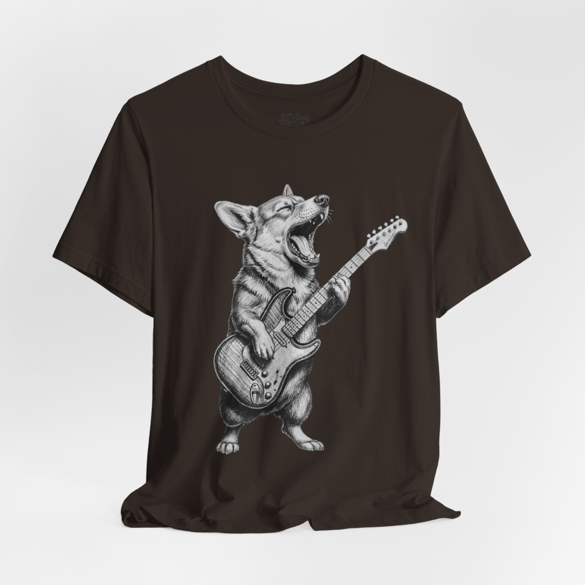 Corgi Rockstar T‑Shirt — Guitar Playing Dog Graphic Tee