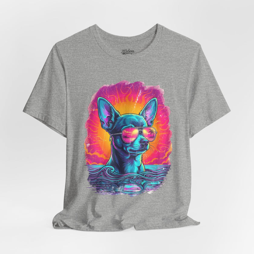 Chihuahua Vice City Retro Tee — 90s Vintage Dog Graphic T-Shirt
