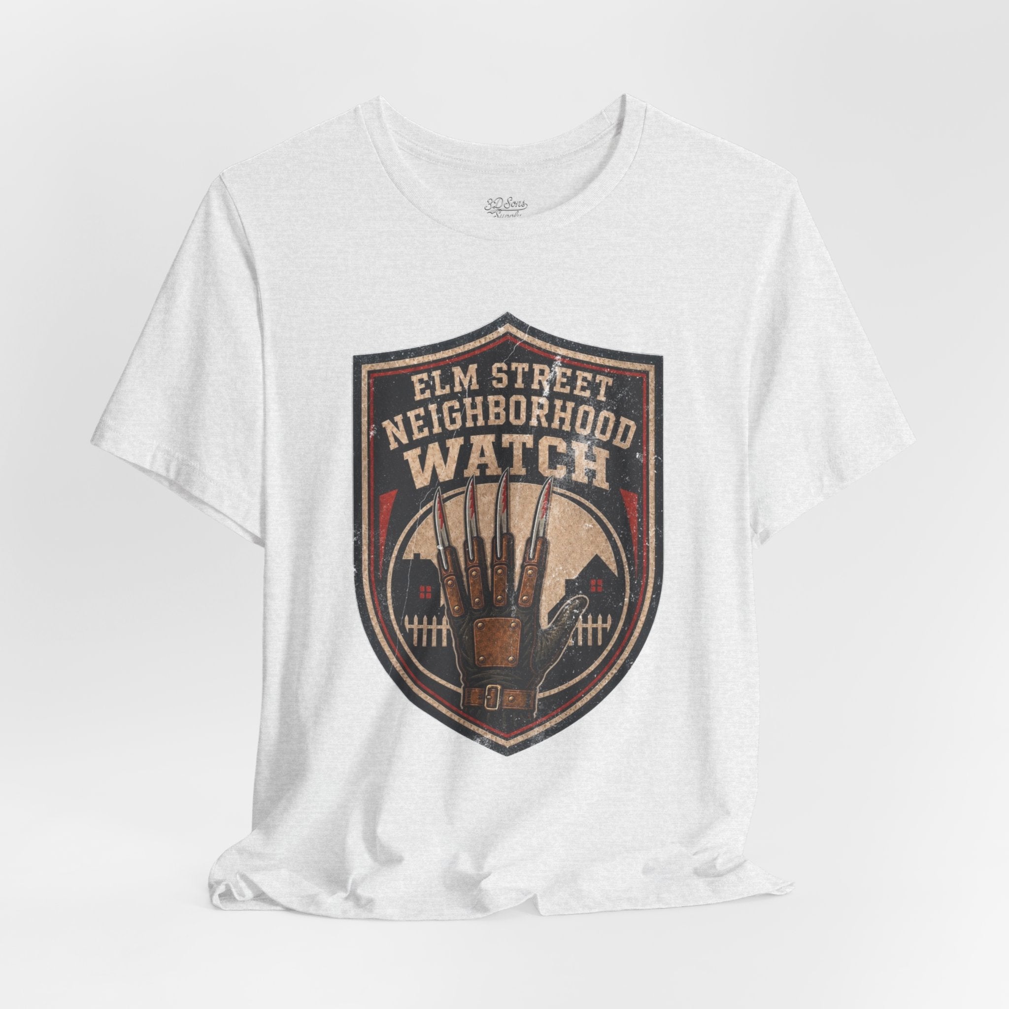 Elm Street Neighborhood Watch Tee – Horror Movie Retro Graphic T-Shirt