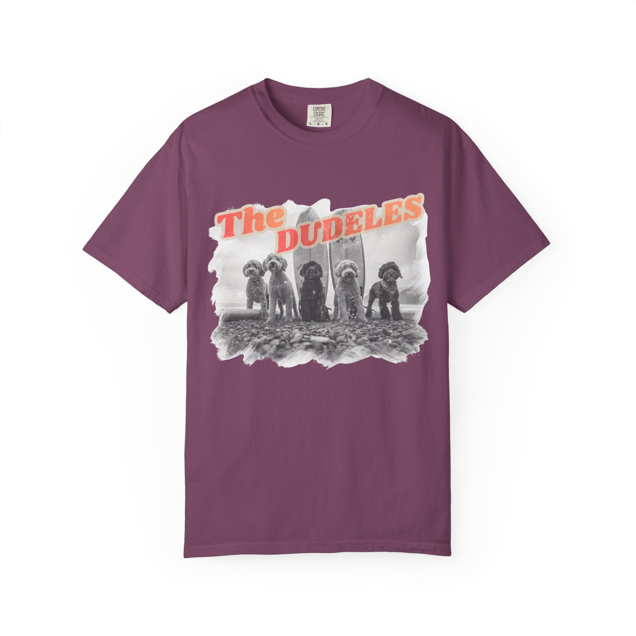 The Dudeles Dog Surfer T-Shirt | Doodle Breed Surfing Design