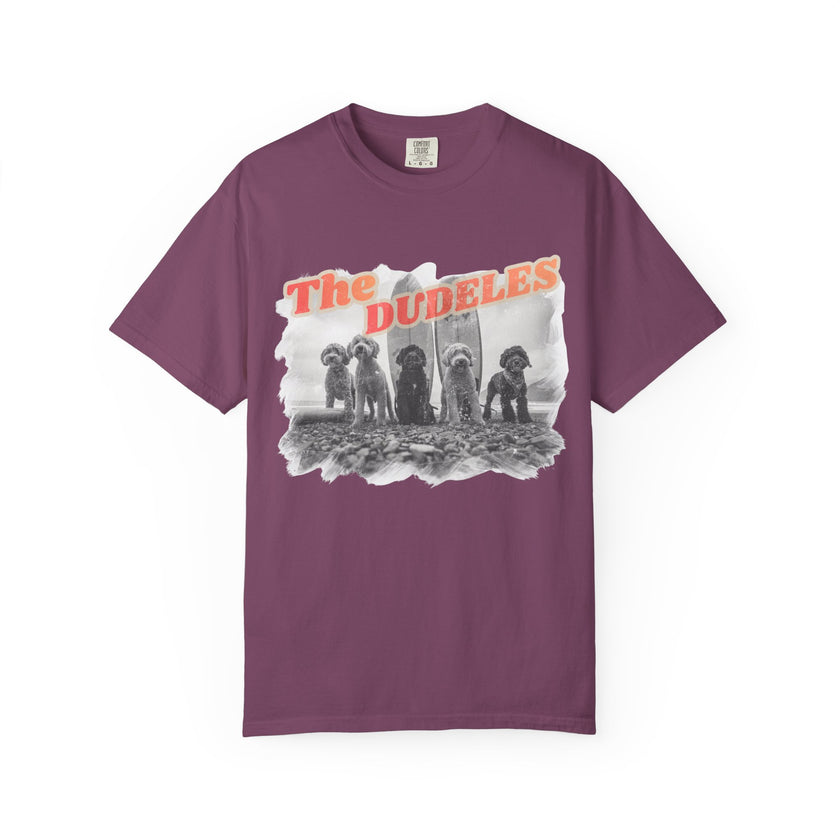 The Dudeles Dog Surfer T-Shirt | Doodle Breed Surfing Design