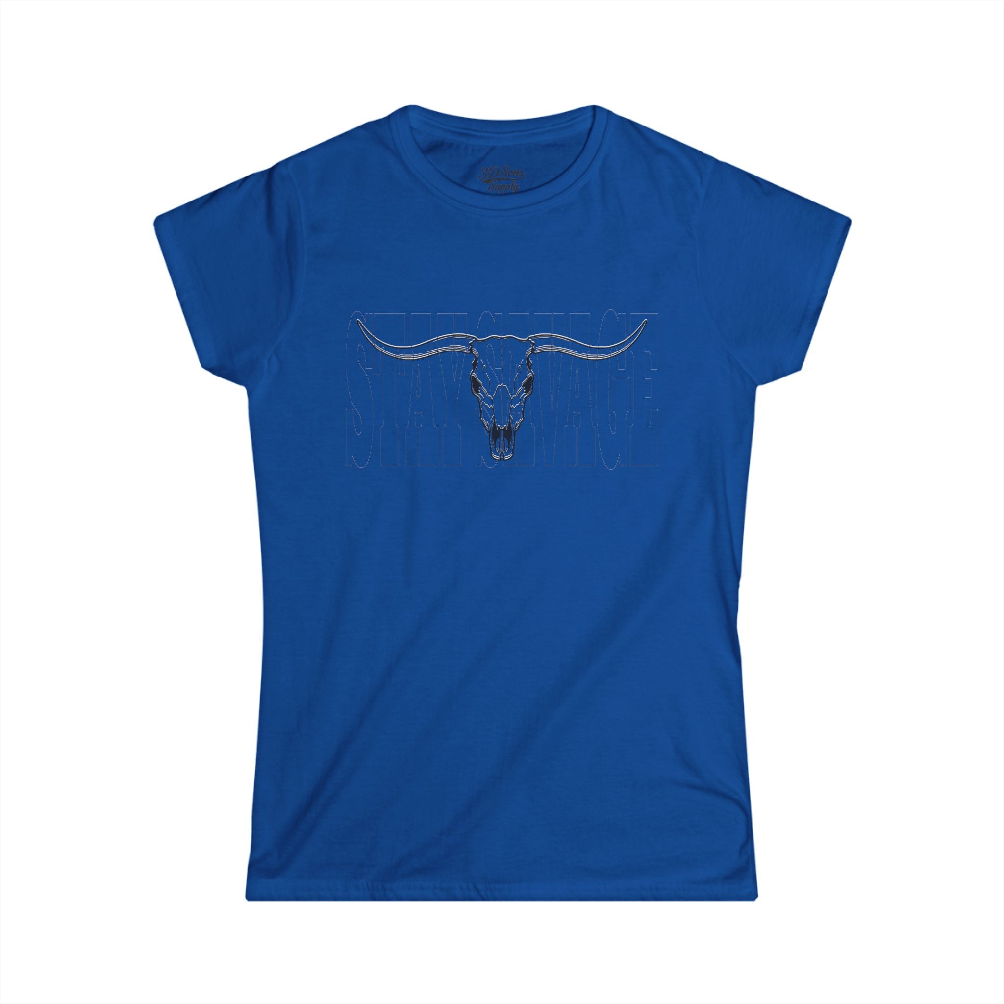 Stay Savage Longhorn Skull Women's Tee — Rugged Western Graphic Shirt