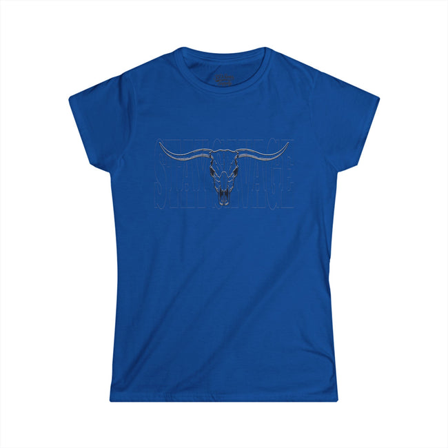 Stay Savage Longhorn Skull Women's Tee — Rugged Western Graphic Shirt