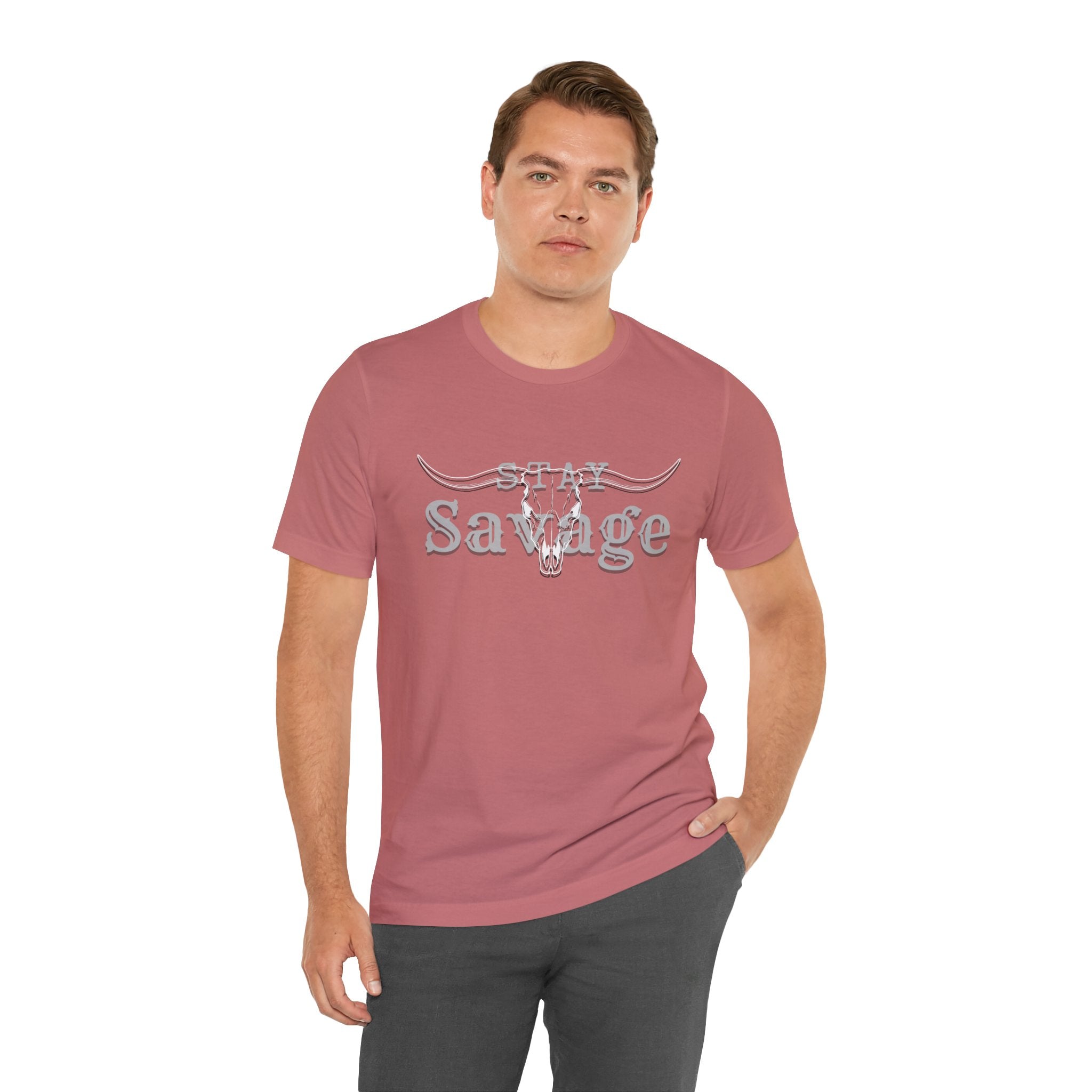 Stay Savage Longhorn Tee - Vintage Texas Skull T-Shirt