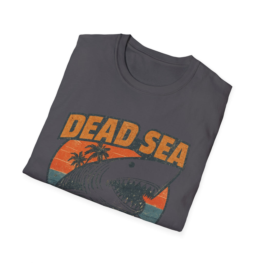 Dead Sea Surf shark graphic Tee Shirt, Summer Vintage Surf Palm Sunset