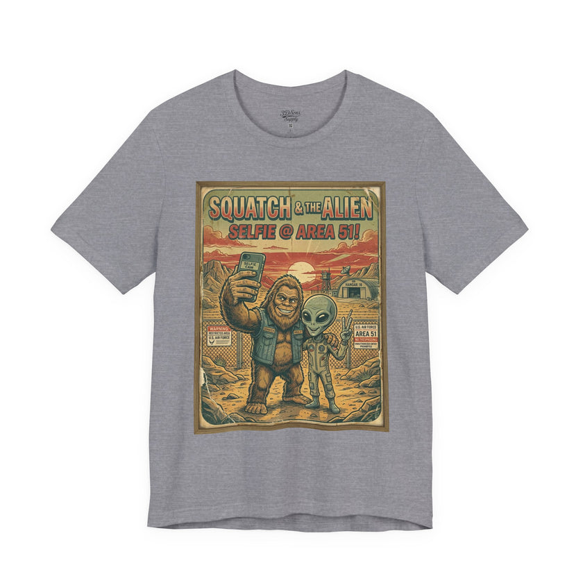Squatch & The Alien Selfie Area 51,  Bigfoot Alien Poster Shirt