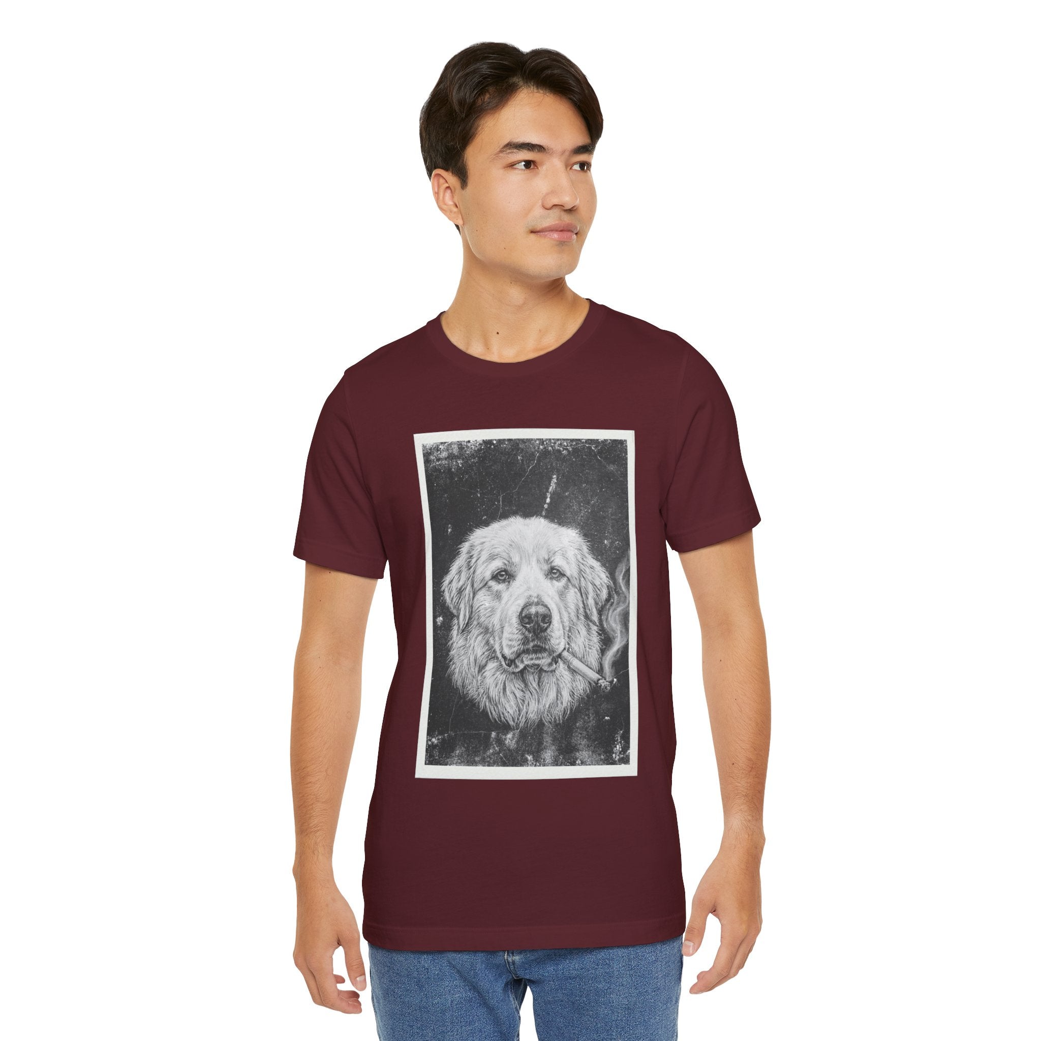 Great Pyrenees Smoke Photo Tee — Vintage Pup Graphic T-Shirt