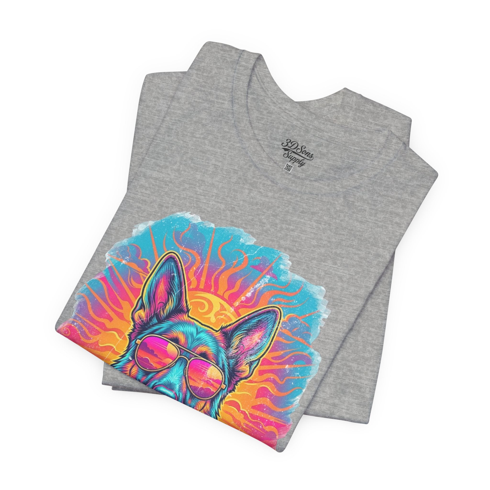 German Shepherd Retro 90s Vice City Tee