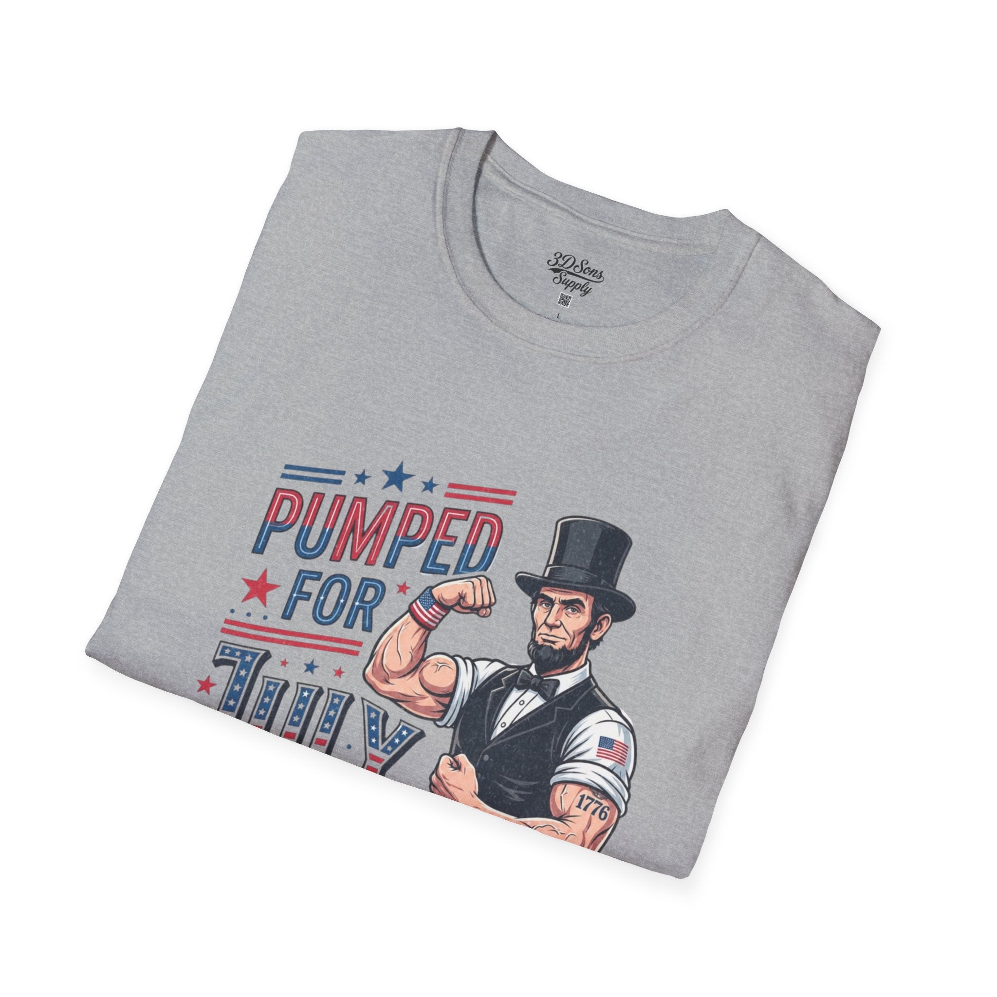 Pumped for July 4th Abraham Lincoln T-Shirt | Funny Patriotic Tee