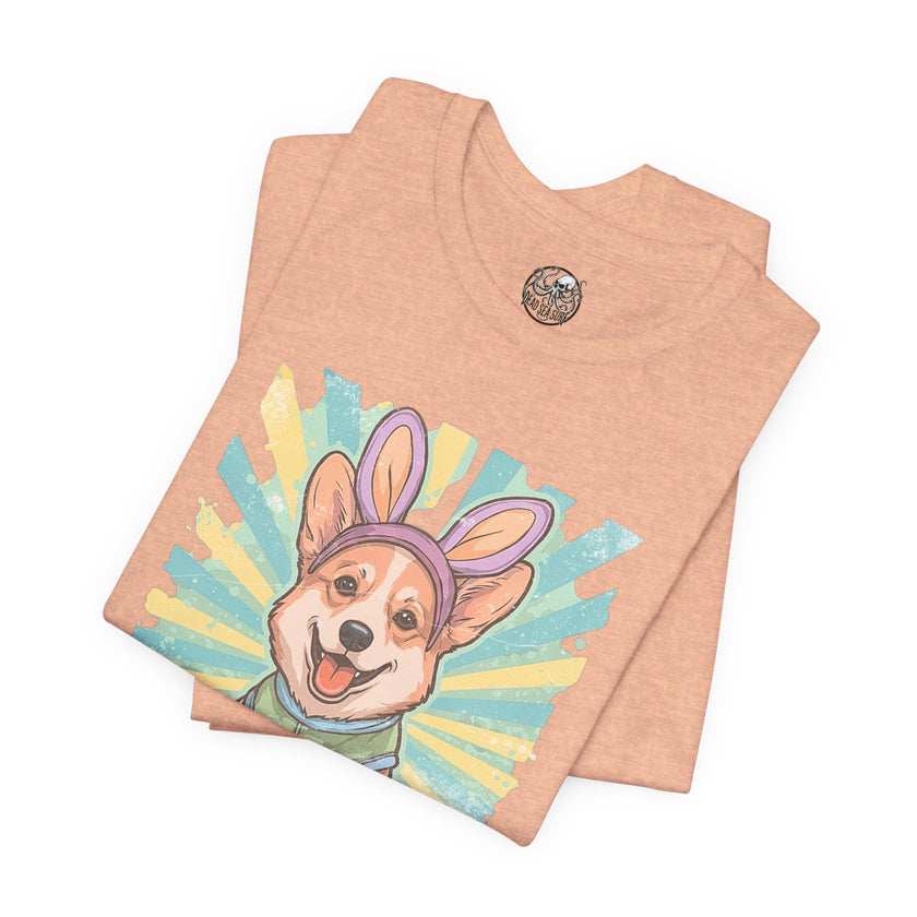 Easter Dog Tee — “Eggs Are Overrated...Treats Are Not” Corgi Retro Graphic T-Shirt