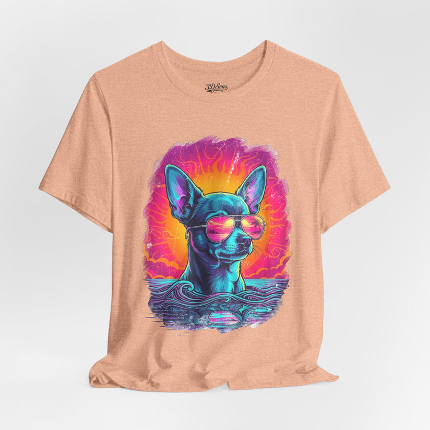 Chihuahua Vice City Retro Tee — 90s Vintage Dog Graphic T-Shirt