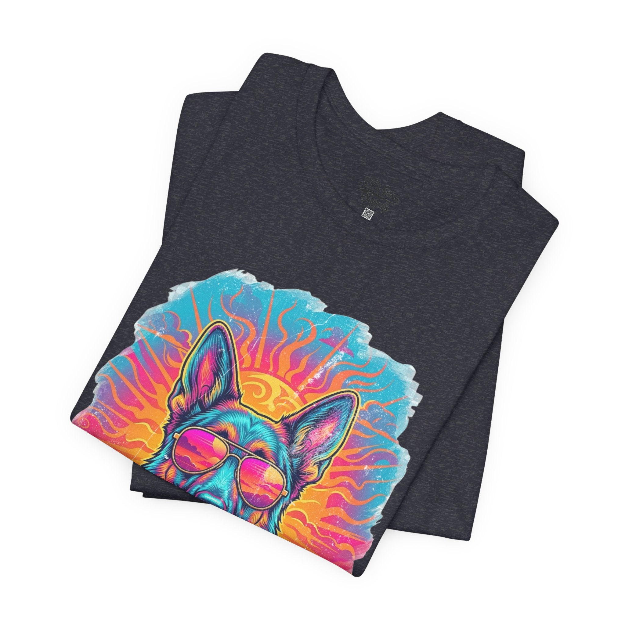 German Shepherd Retro 90s Vice City Tee