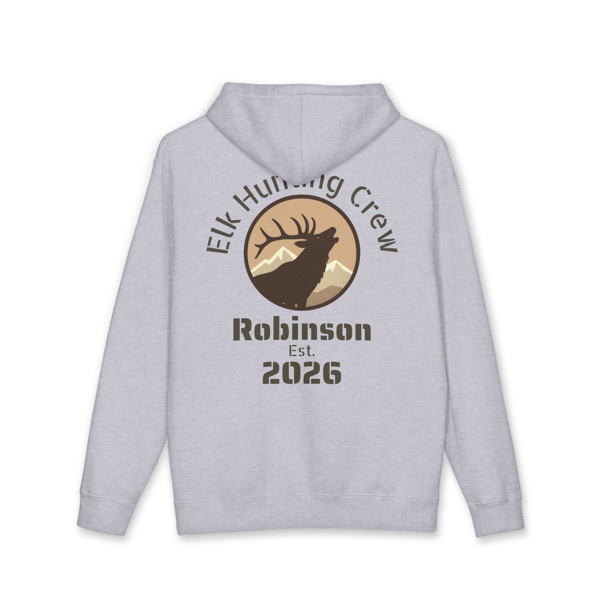 Personalized Elk Hunting Crew Hoodie — Personal Elk Silhouette Pullover