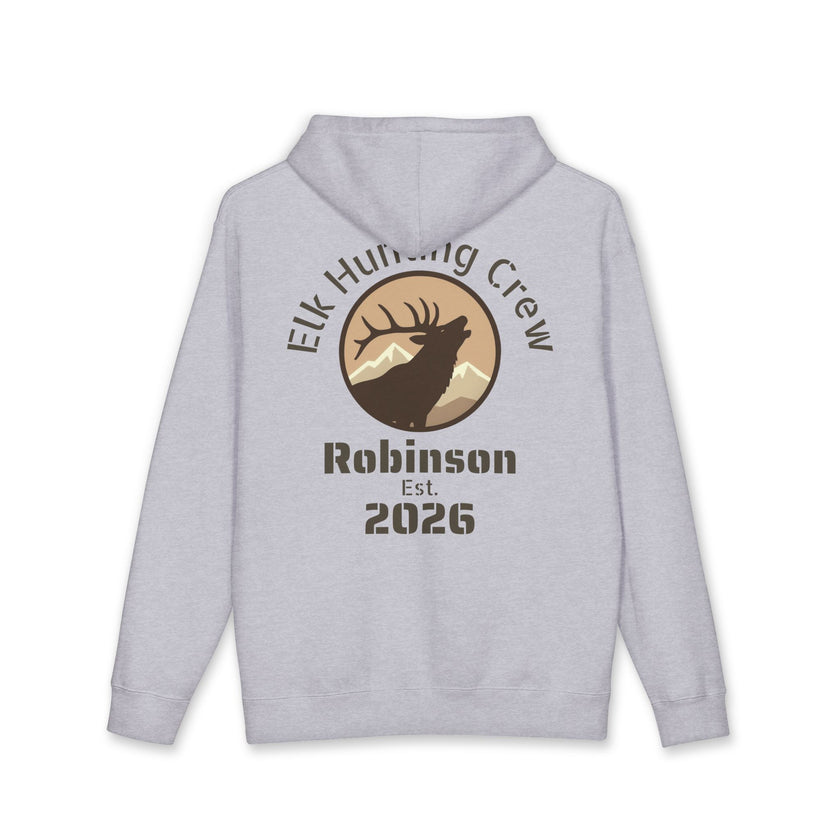 Personalized Elk Hunting Crew Hoodie — Personal Elk Silhouette Pullover