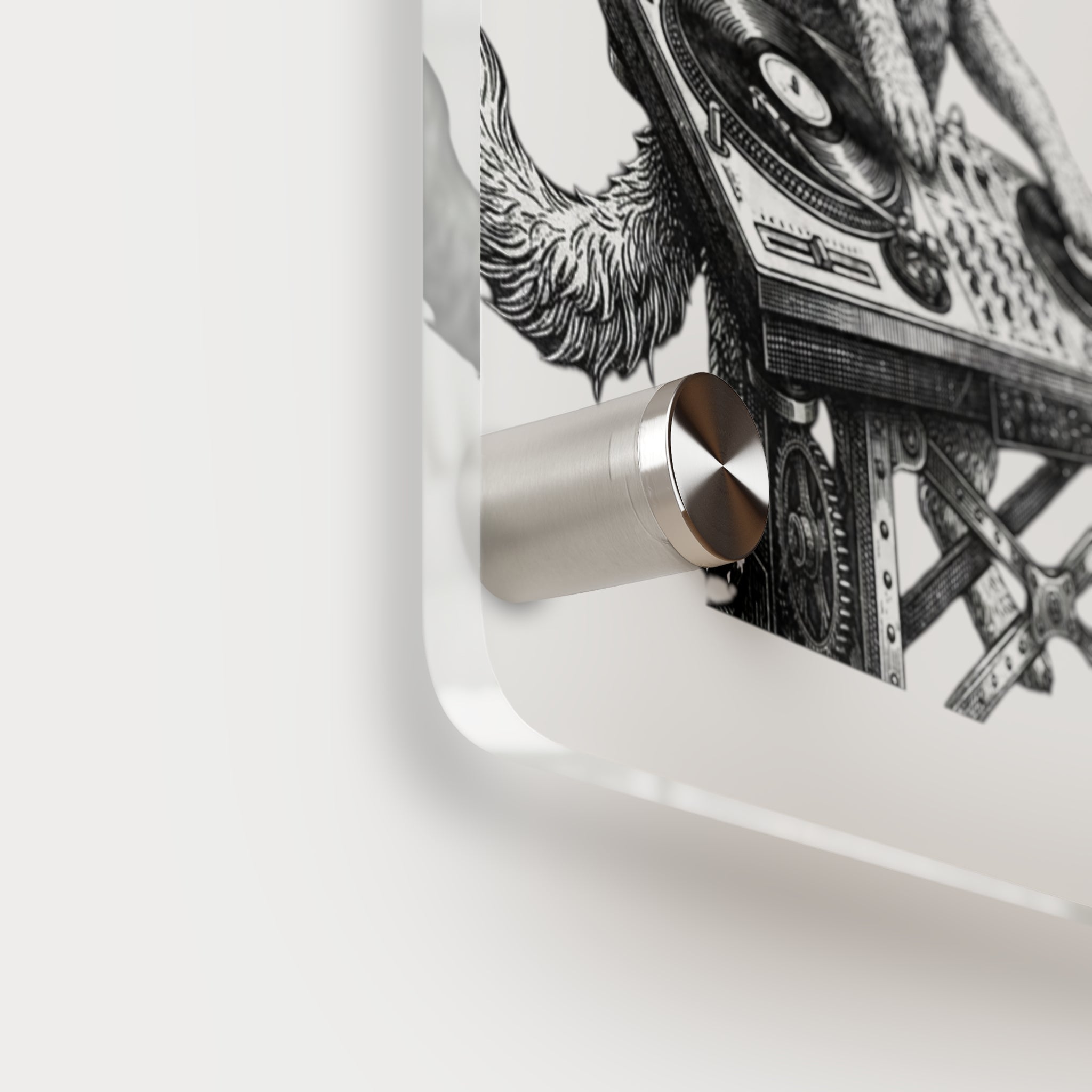 Doodle DJ with Turntable Acrylic Wall Art Panels | Music Room Decor