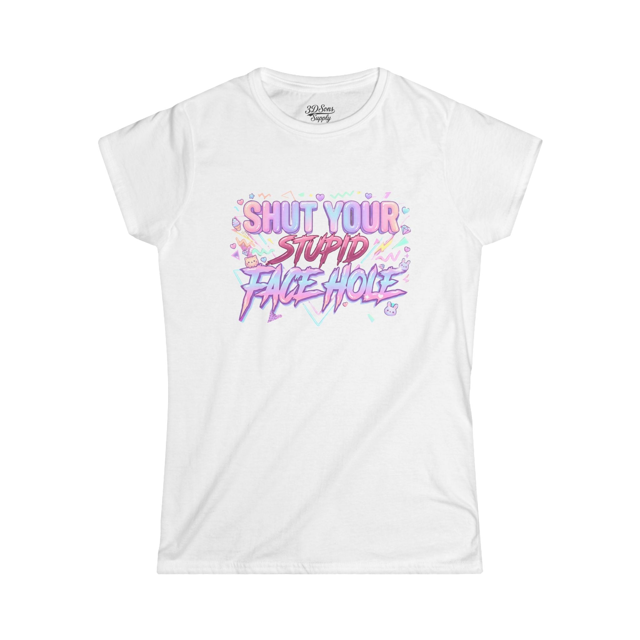 Women's 'Shut Your Stupid Face Hole' 80's Themed Tee