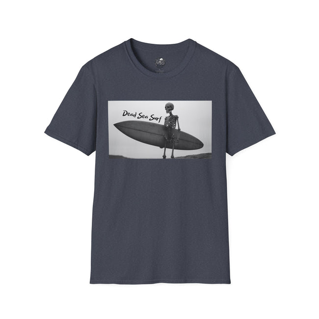 Skeleton Surfer Tee | Retro Black & White Surfing Graphic Shirt – 3D Sons Supply Co