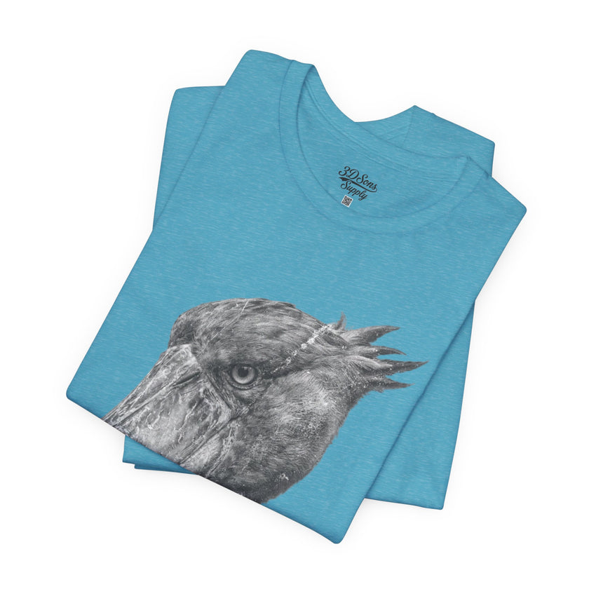 Smoking Shoebill Stork T-Shirt — Quirky Bird Graphic Tee