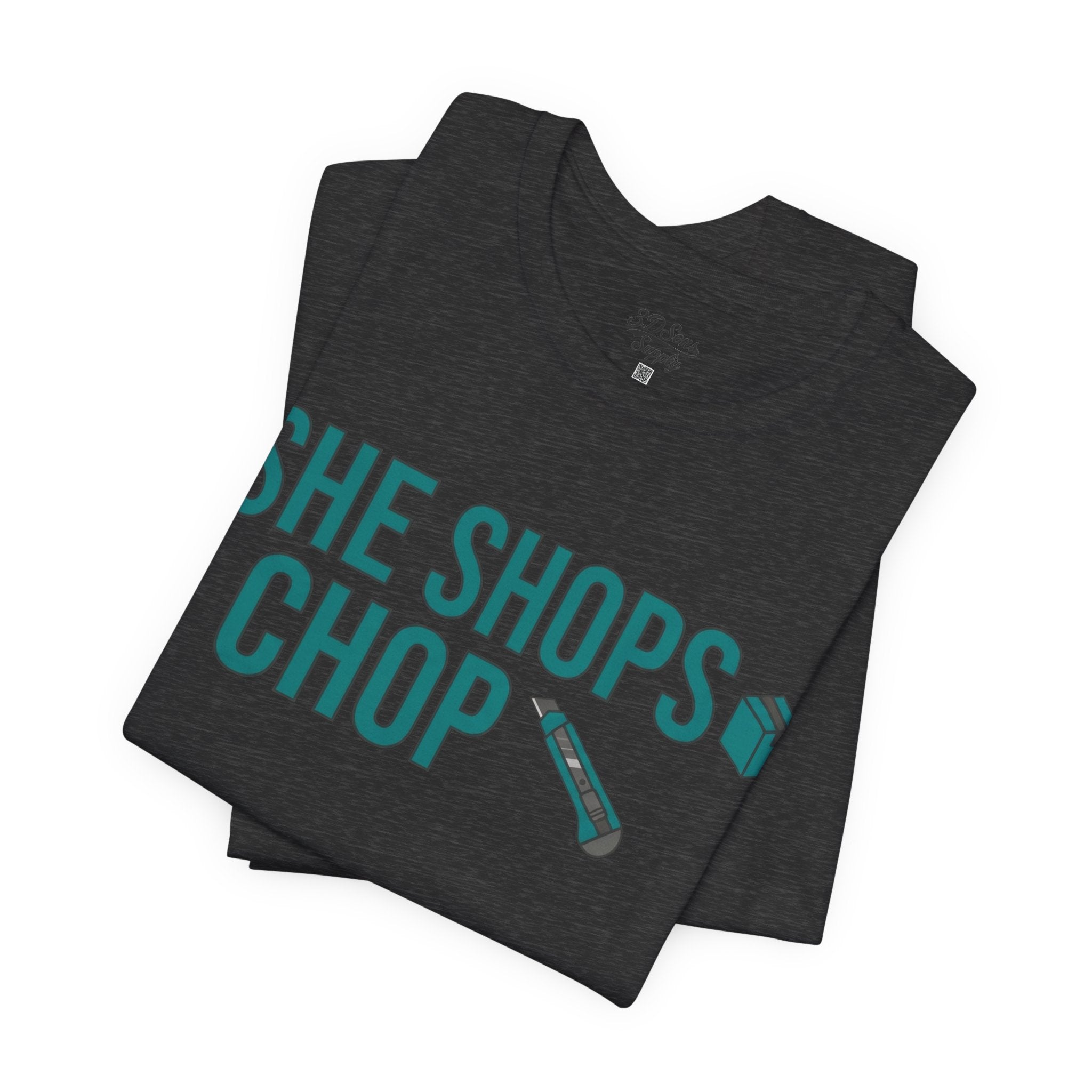 She Shops I Chop Couples T‑Shirt — Funny Husband Wife Gift