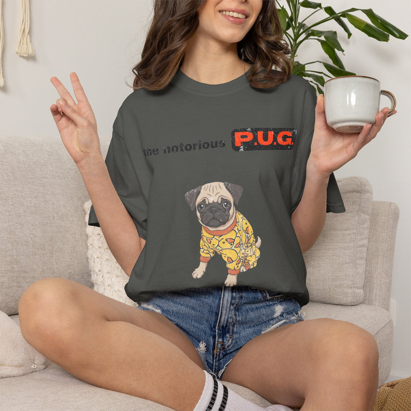 The Notorious P.U.G. T-Shirt — 'Ready for Bed' Pug Graphic Tee