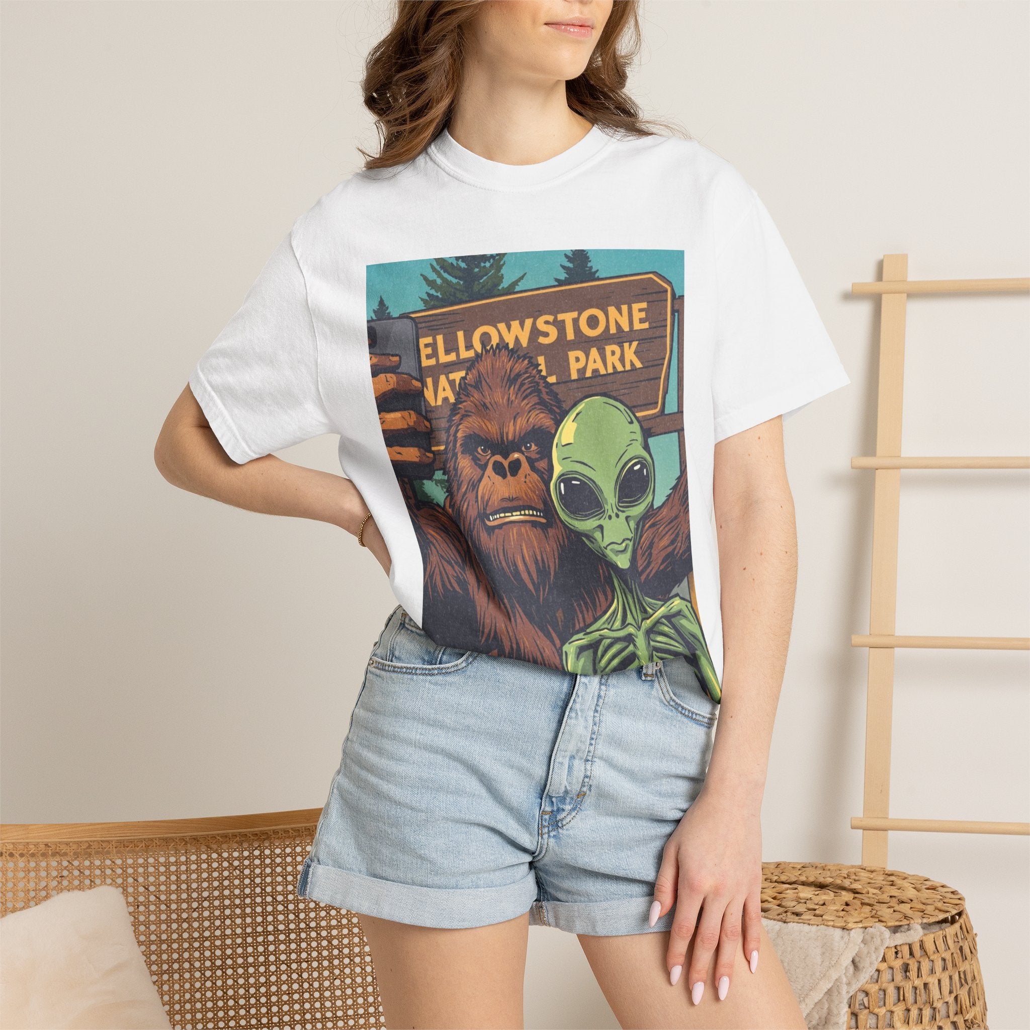 Alien & Bigfoot Yellowstone T-Shirt