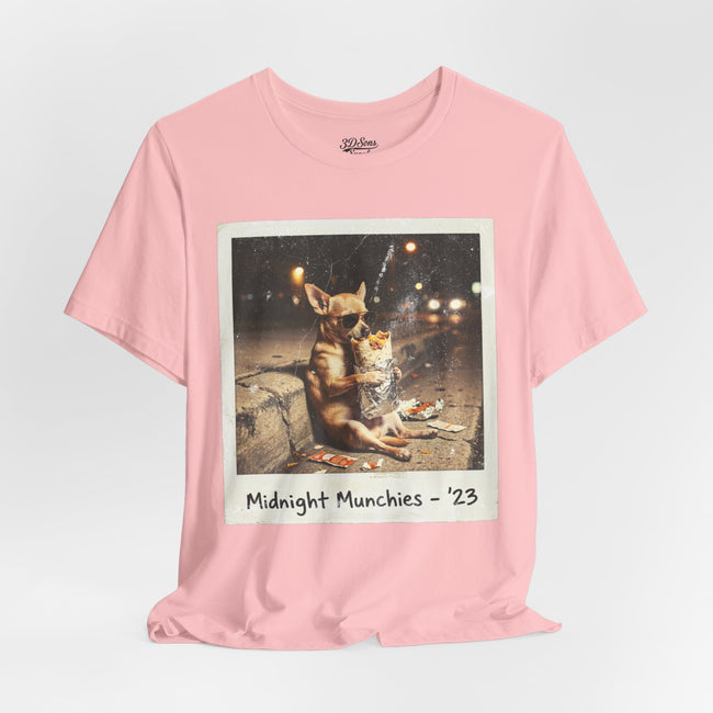 Midnight Munchies '23 Tee - Funny Chihuahua Late Night Snack Graphic T-Shirt